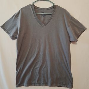 Fruit of the Loom Gray Cotton Short Sleeve Vneck Tshirt